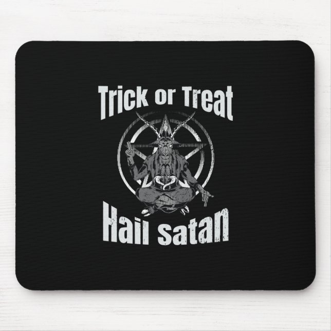 Hail Satan Pentagram Goat Halloween Mouse Pad (Front)