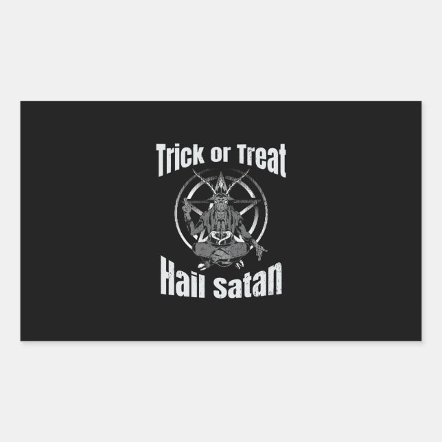 Hail Satan Pentagram Goat Halloween Sticker (Front)