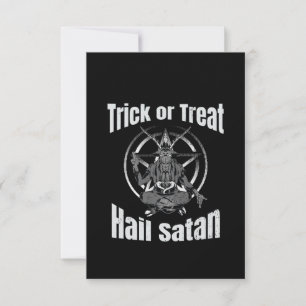Hail Satan Pentagram Goat Halloween Thank You Card