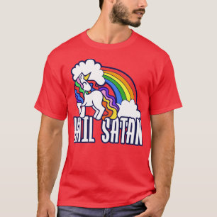 Hail Satan Rainbow Unicorn T-Shirt