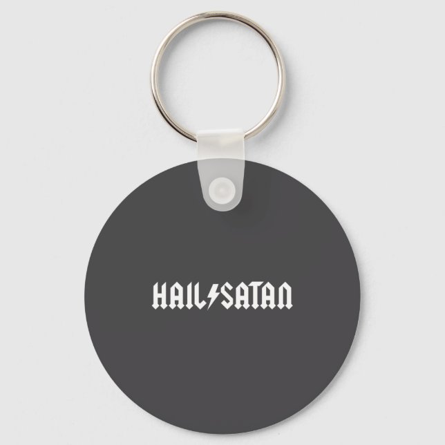 Hail Satan Rock Star  Keychain (Front)