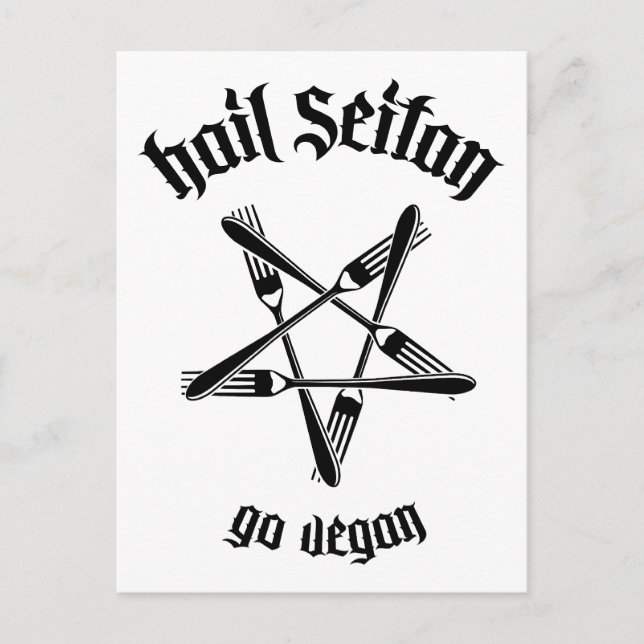 Hail Seitan 1.1 (black) Postcard (Front)