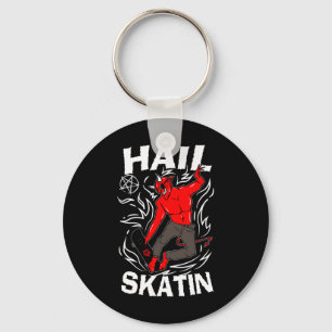 Hail Skatin Occult Satanic Pentagram 666 Satan Ska Keychain