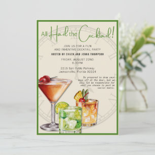 Hail the Cocktail Colourful Party Invitation