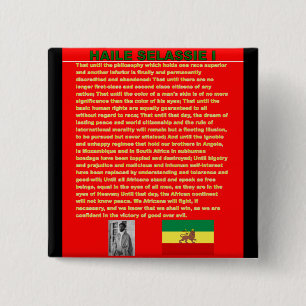 Haile Selassie Famous War Speech to UN 1963 2 Inch Square Button