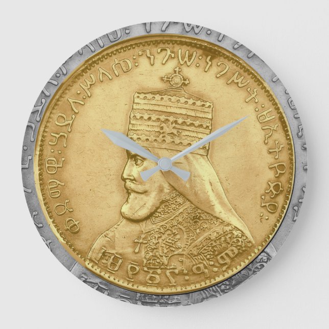 Haile Selassie HIM Jah Rastafari Aufsteller Large Clock (Front)