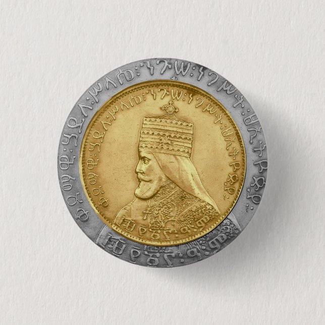 Haile Selassie HIM Jah Rastafari Livity INI Bless 1 Inch Round Button (Front)