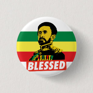 Haile Selassie I Jah Rastafari Rasta Reggae Roots 1 Inch Round Button