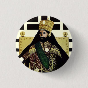 Haile Selassie I Jah Rastafari Reggae Rasta Button