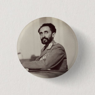 Haile Selassie - Jah - Messiah - Rastafari Button