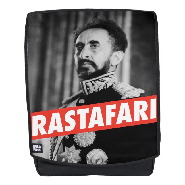 Haile Selassie - Jah Rastafari - Emperor Rucksack Backpack (Front)