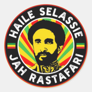 Haile Selassie Jah Rastafari Rasta Reggae Roots Classic Round Sticker