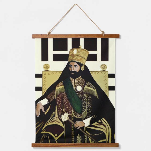 Haile Selassie Jah Rastafari Rasta Reggae Roots   Hanging Tapestry (Front)