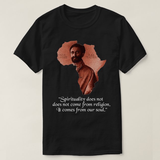 Haile Selassie Jah Rastafari Rastafarian  T-Shirt (Design Front)