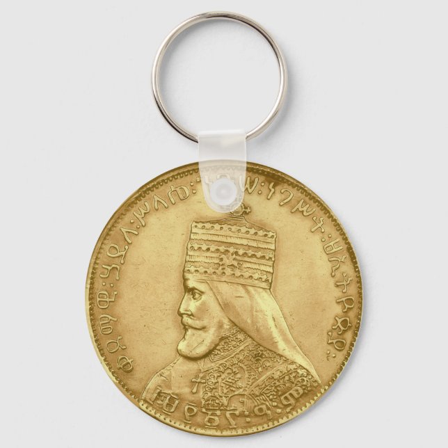 Haile Selassie Jah Rastafari Reggae Rasta Roots  Keychain (Front)