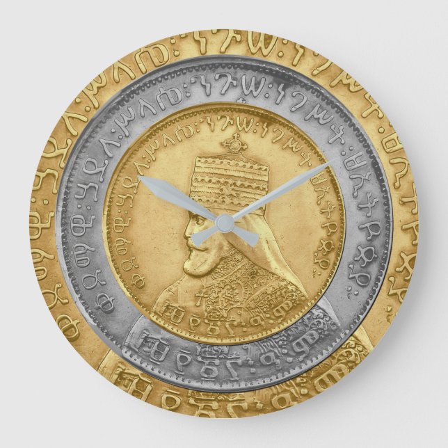 Haile Selassie Jah Rastafari Reggae Rasta Roots  Large Clock (Front)