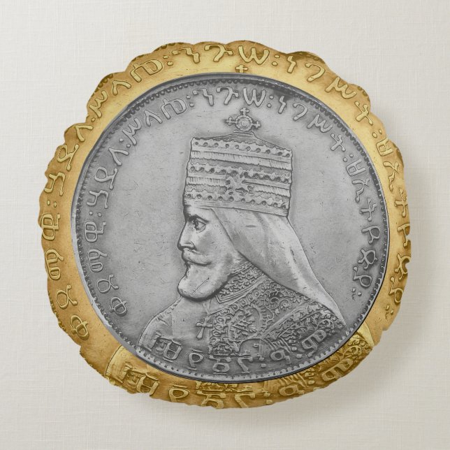 Haile Selassie Jah Rastafari Reggae Rasta Roots  Round Pillow (Front)