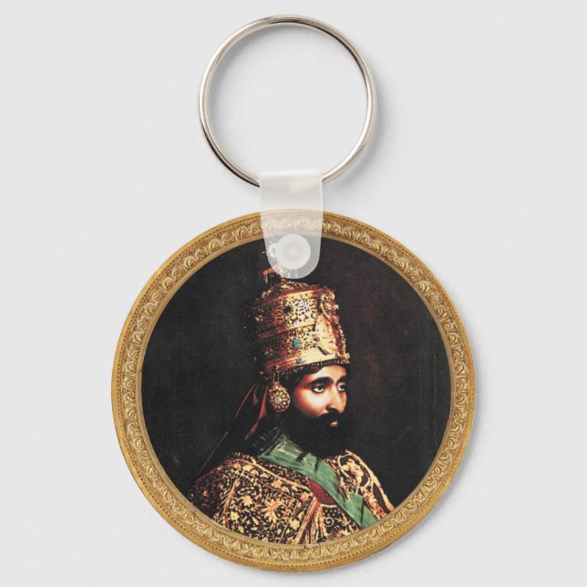 Haile Selassie - Jah Rastafari Reggae Roots Shirt Keychain (Back)