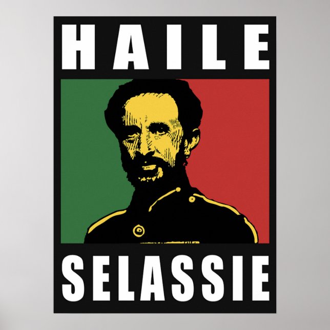 Haile Selassie Lion Rasta Solomon Jah Rastafari Poster (Front)