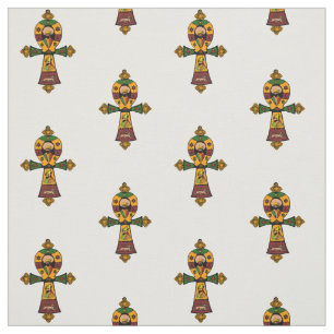 Haile Selassie Rasta Reggae Ethiopia Jamaica Ankh Fabric