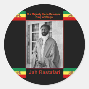 Haile Selassie the Lion of Judah, Jah Rastafari Classic Round Sticker
