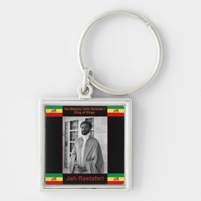 Haile Selassie the Lion of Judah, Jah Rastafari Keychain (Front)