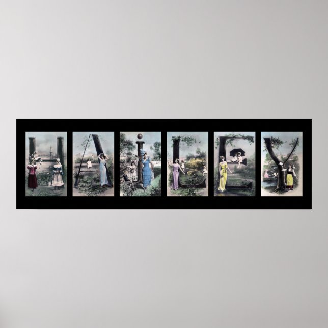 HAILEY Alphabet Letter Name Art Poster (Front)