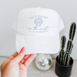 HAILEY Last Toast On The Coast Beach Bachelorette Trucker Hat<br><div class="desc">The HAILEY Collection features a dusty blue colouring with cute beachy themes and boho fonts.</div>