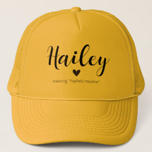 Hailey Name Meaning Minimal Modern Neutral Girls  Trucker Hat