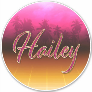 Hailey Prénom Golden pink Autocollants