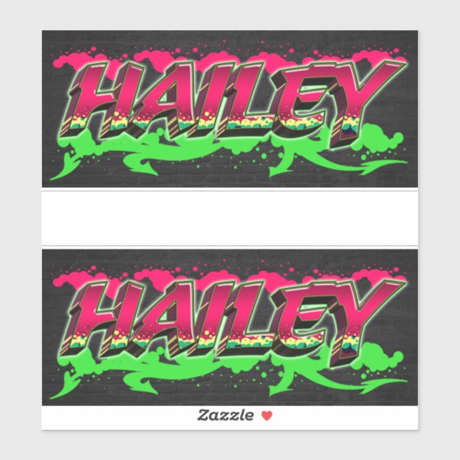 Hailey Prénom Nom Graffiti Autocollants (Feuille)