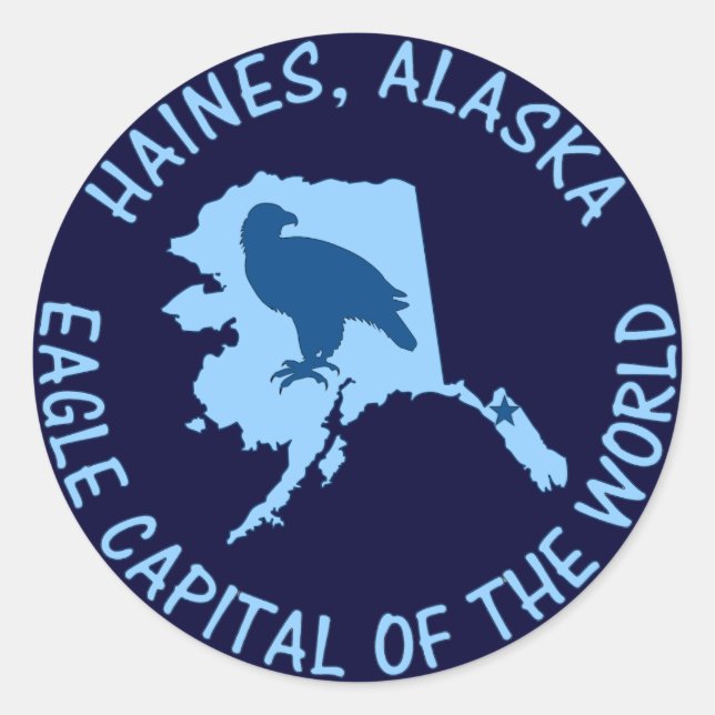 Haines, Alaska Eagle Capital of the World Classic Round Sticker (Front)