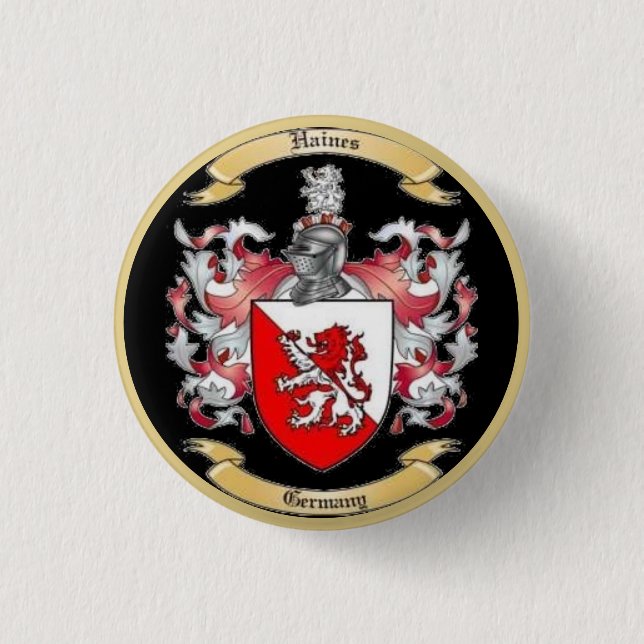Haines Family Crest *  1 Inch Round Button (Front)