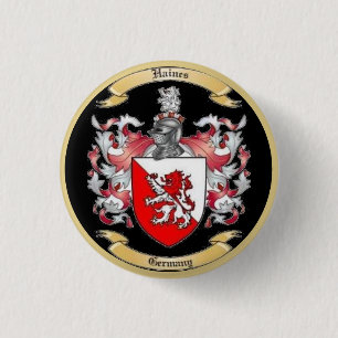 Haines Family Crest *  1 Inch Round Button