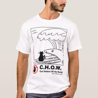 Haineux de chat surfant le T-shirt