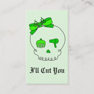 Hair Accessory Skull (Bow Detail - Lime Green #2) Appointment Card