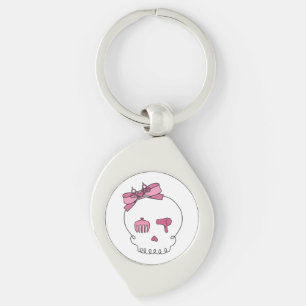 Hair Accessory Skull (Bow Detail Pink) Keychain