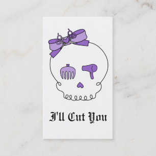 Hair Accessory Skull (Bow Detail - Purple) Appointment Card