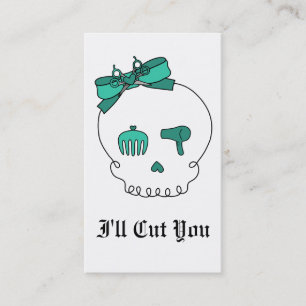 Hair Accessory Skull (Bow Detail - Turquoise) Appointment Card