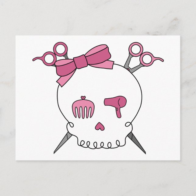 Hair Accessory Skull (Scissor Crossbones) Postcard (Front)