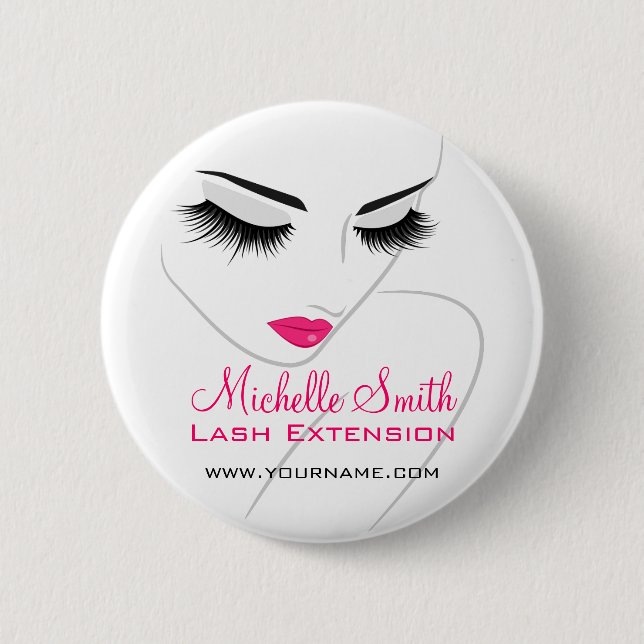 Hair and beauty Lash Extension company branding 2 Inch Round Button (Front)
