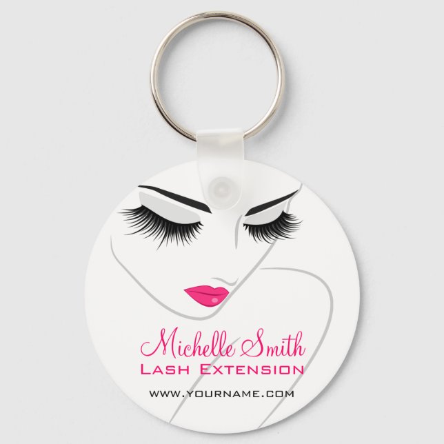 Hair and beauty Lash Extension company branding Keychain (Front)