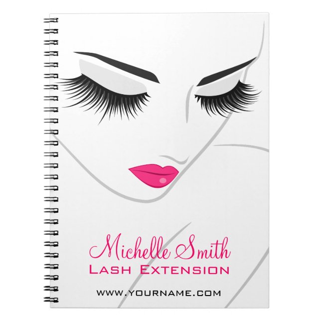 Hair and beauty Lash Extension company branding Notebook (Front)