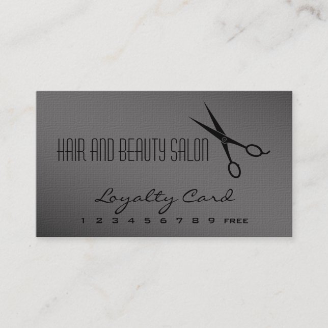 Hair and Beauty Salon Loyalty Card - Scissors (Front)