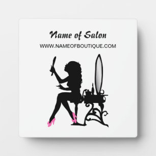 Hair and Beauty Salon Pink and Black Girly Girl Plaque