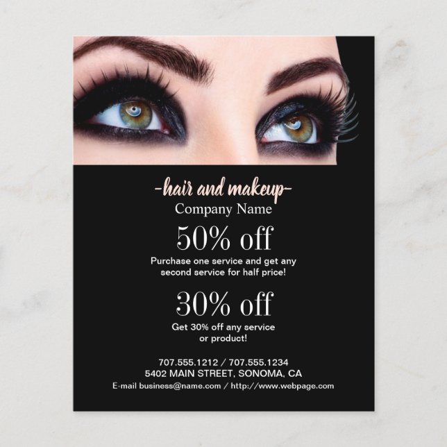 hair and makeup business personalized flyer (Front)