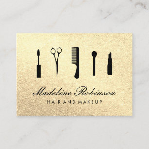 Hair and Makeup Glitter Appointment Card
