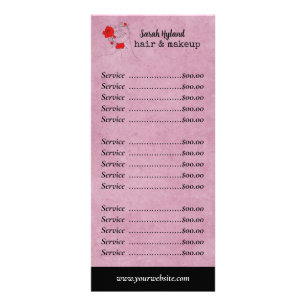 Hair and makeup  rack card