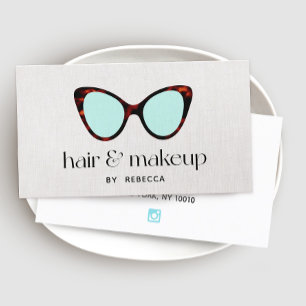 Hair and Makeup Stylist Retro Sunglasses Business Card