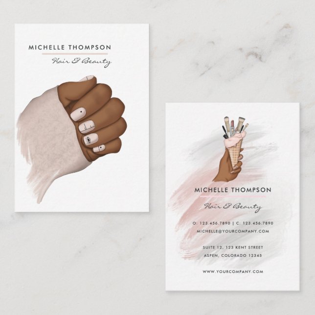 Hair and Nails Beauty Business Card (Front/Back)